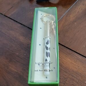 Kate Spade Black and White Patterned Key Fob